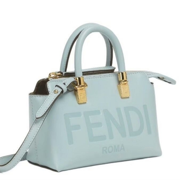 Fendi Handbags - Fendi By The Way Mini Leather Small Boston Bag in light blue
